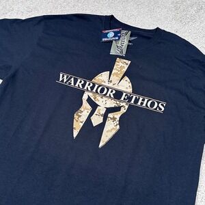 7.62 Design Marines Warrior Ethos Spartan Helmet Camo Graphic T Shirt 2X
